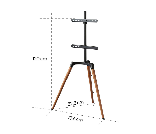 Hama Stojak do TV typu sztaluga wygląd drewna VESA 400x400 65" - 1516986 - zdjęcie 2